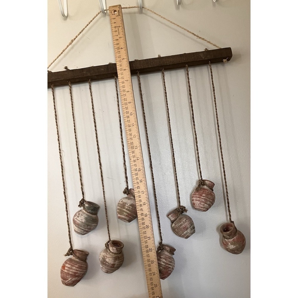 Rustic Hanging Clay Pots Wall Décor Mini Marks Southwest Farmhouse - Picture 4 of 6